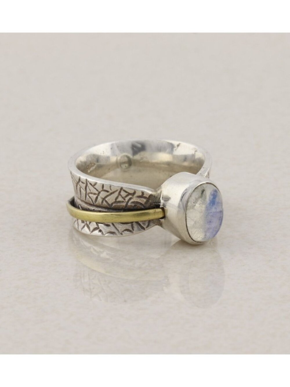 Sterling Silver Rainbow Moonstone Ring Size 5 Woman Teen Child Pinky - Picture 4 of 7